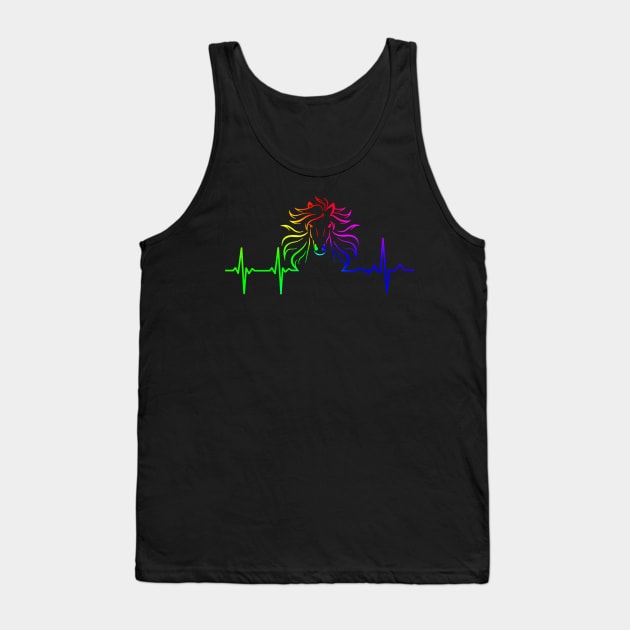 Rainbow Horse Heartbeat Tank Top by Sleazoid